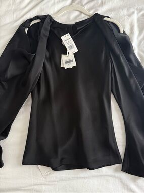 Simkhai Black Satin Blouse